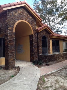 Exterior stone application